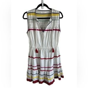 Boho Chic CAROLINA K Embroidered Cotton Gauze Tunic Dress Size S